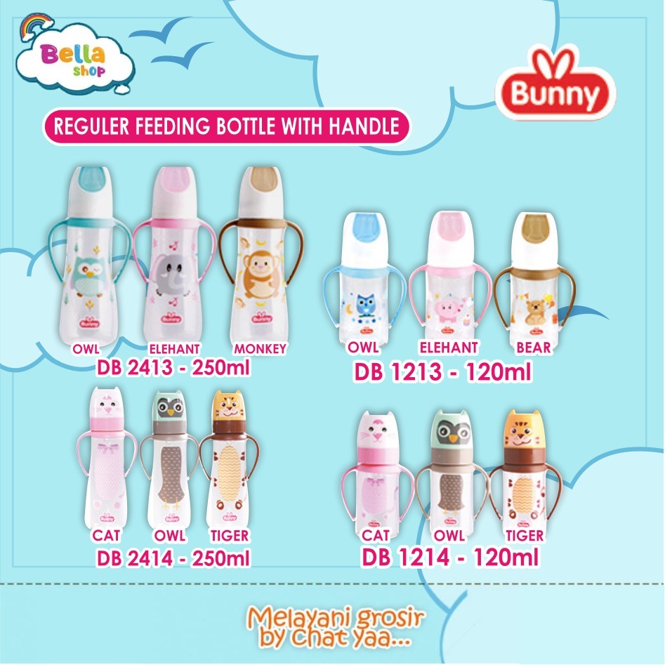 LUSTY BUNNY BOTOL SUSU BAYI REGULER SLIM NECK DENGAN GAGANG BS