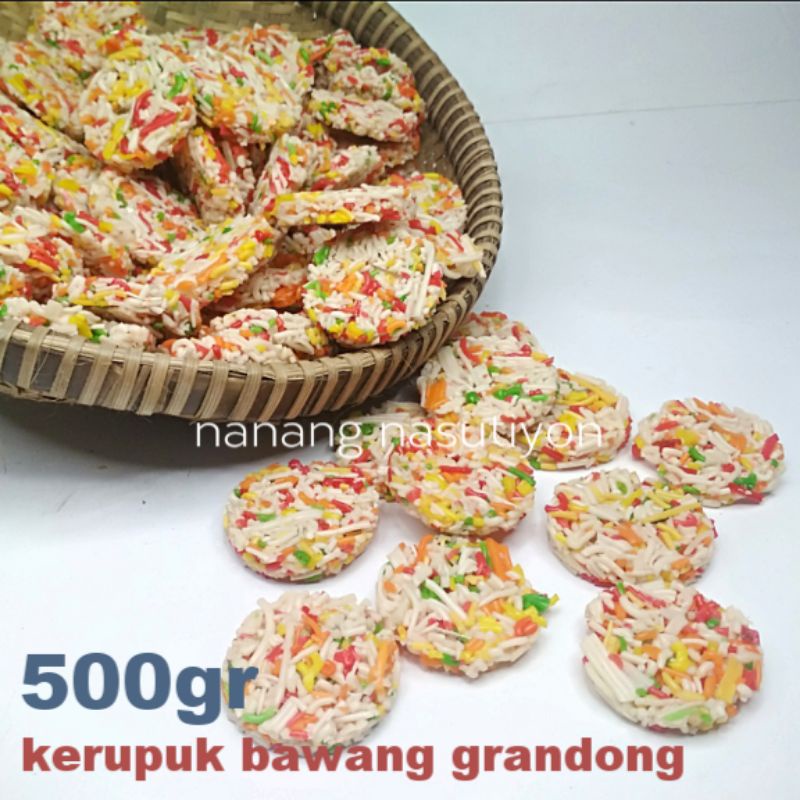 

Piscoklegit_ Kerupuk Bawang Grandong Mentah Mekar Renyah Siap Goreng 500Gram