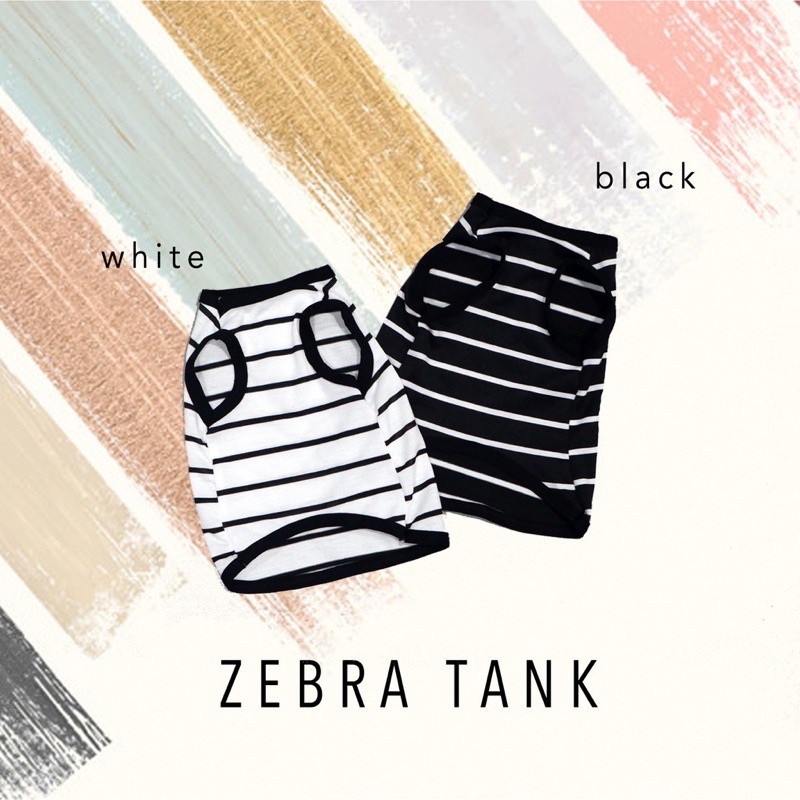 Baju hewan ( zebra tank ) pakaian tanktop kucing anjing kelinci pet shirt