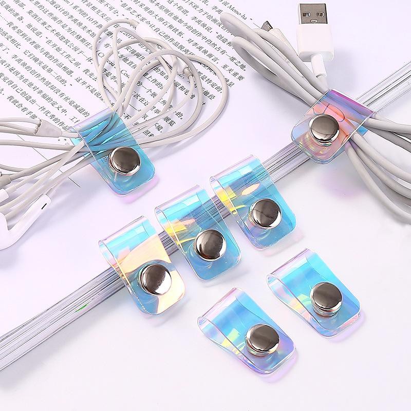 Cable Clip Hologram Pengikat Kabel Klip Penggulung Perapih Charger Organizer