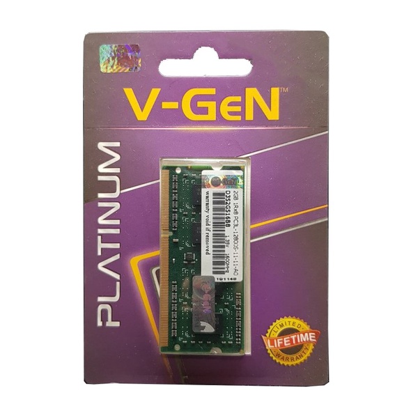 Ram Laptop Sodimm V-Gen Platinum DDR3L 2GB, 4GB, 8GB 10600/12800 Ram untuk Laptop / Notebook V GEN Genuine Garansi LifeTime Resmi VGen