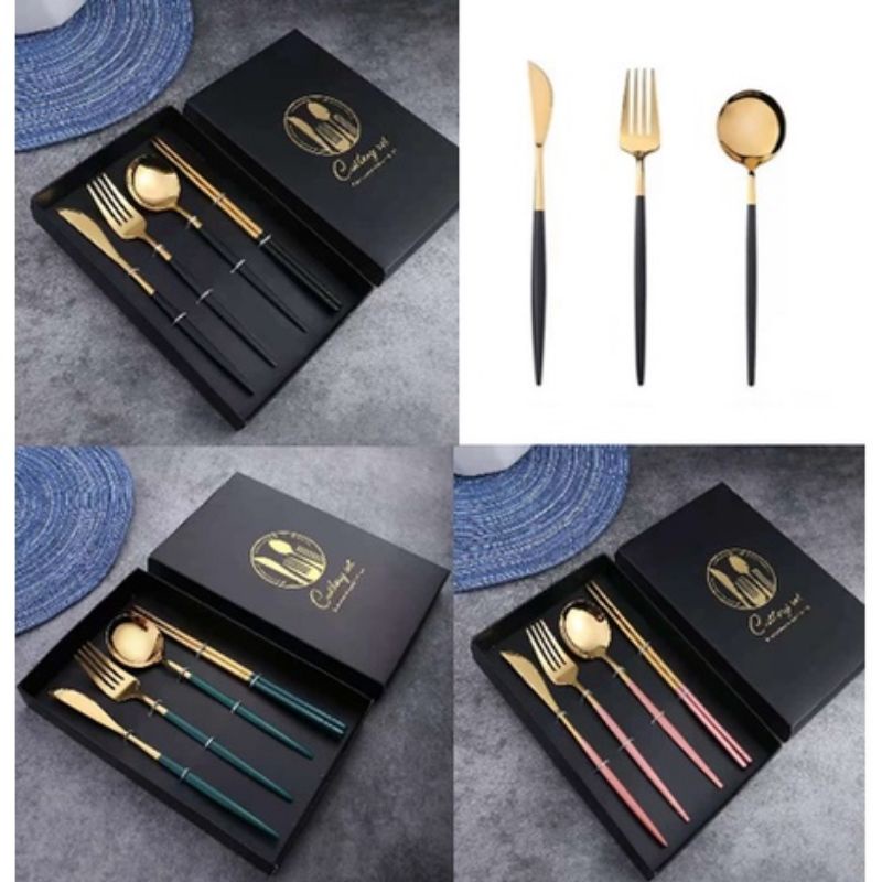 Set Cutlery / Sendok Garpu Set / Cutlery Set / Peralatan Makan Mewah Cuttlery