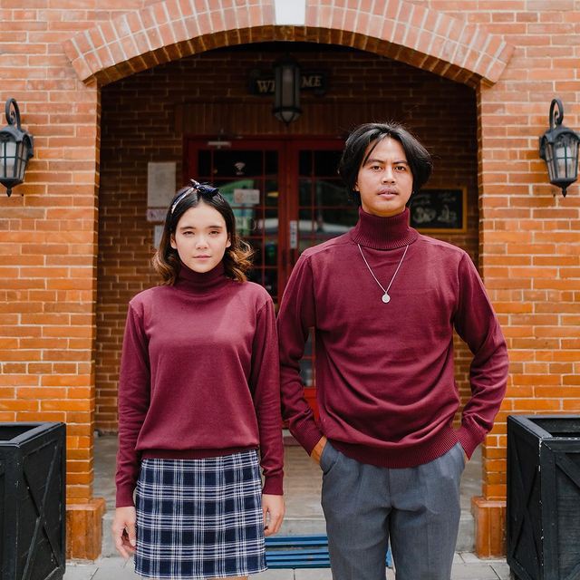 RB Baju Couple Turtleneck Lengan Panjang Premium / Kaos Polos Unisex Lengan Panjang / Kaos Rib
