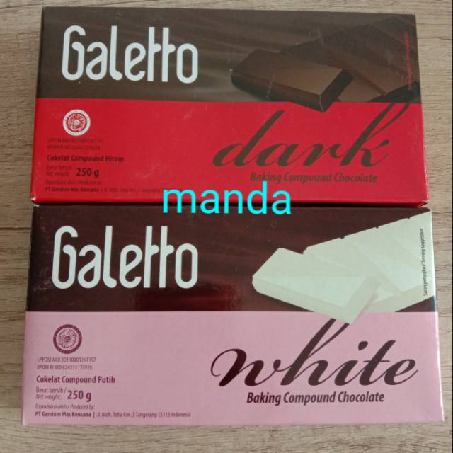 

Galetto coklat batang baking compound 250 gram