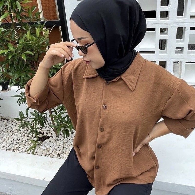 KEMEJA OVERSIZE CRINCLE SHIRT WANITA