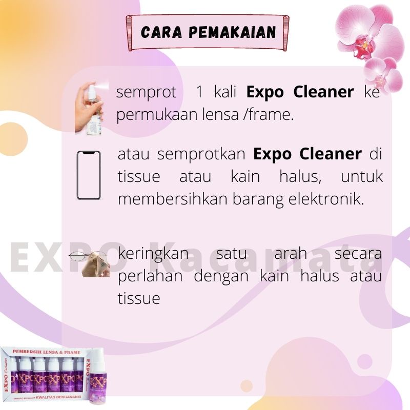 Expo Lens Cleaner Spray Semprotan Cairan Pembersih Debu Layar Lensa Kacamata Minus Kamera Laptop HP Buram