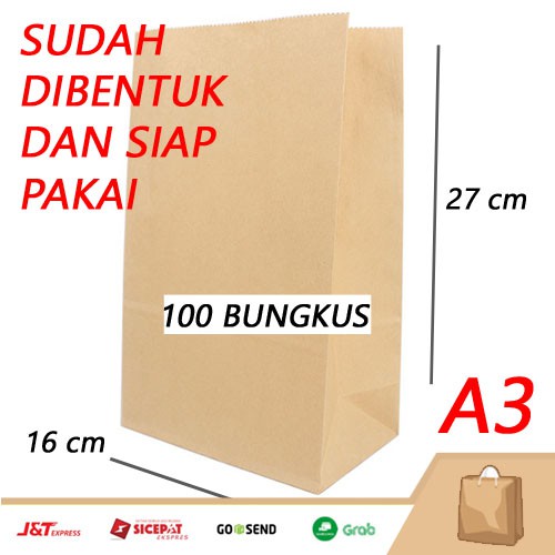 

Kertas Bungkus Coklat Packaging Kertas Cokelat Samson A3 21x16cm Kertas Cokelat Packing Polos