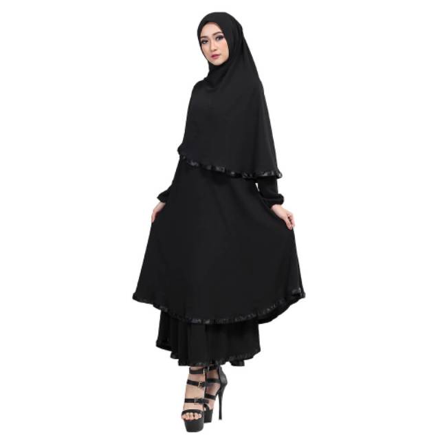 INFICLO GAMIS HITAM WANITA DEWASA MUSLIM ELEGAN MODEL TERBARU LONGDRESS MUSLIMAH BAHAN PREMIUM KUALITAS TERBAIK