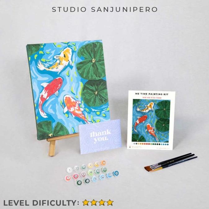 

Studio Sanjunipero - Paint By Number Kit - Zen Koi Fish Pond - 30x35cm