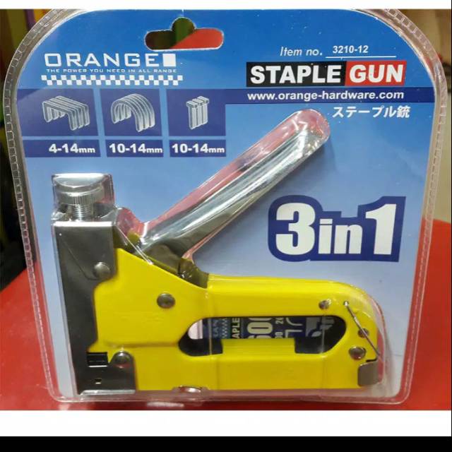 TERLARIS!!!orange Staples Gun 3 Way 4-14 mm Include Isi Staples