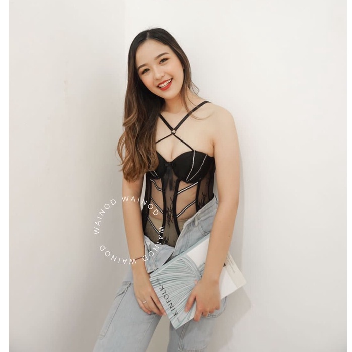 WAINODSHOP - ASTRELLA sexy lingerie model bodysuit ada kawat tanpa stocking