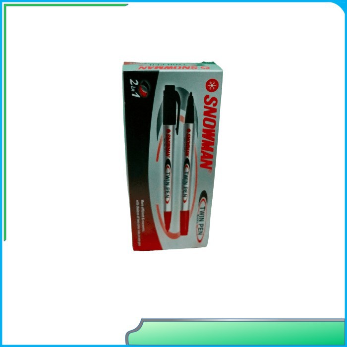 

Spidol Snowman Twin Pen Hitam Merah 1 lusin