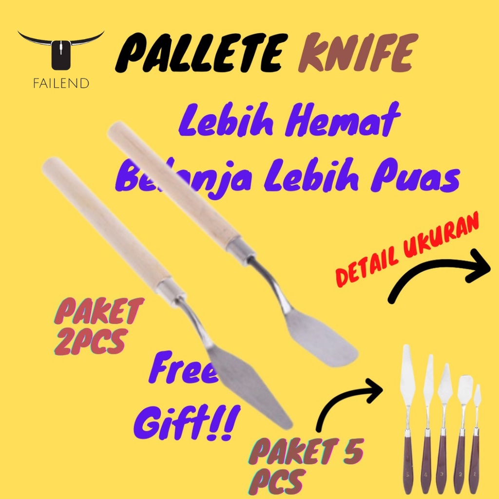 Palette Knife 2 Pcs set Texture Artist Scraper Spatula Buttercream Whipcream Dekorasi Kue Lukis Art