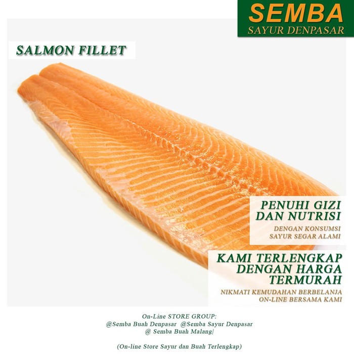 SALMON FILLET DENPASAR BALI (frozen) seafood sembako bumbu lauk food bahan makanan murah fresh
