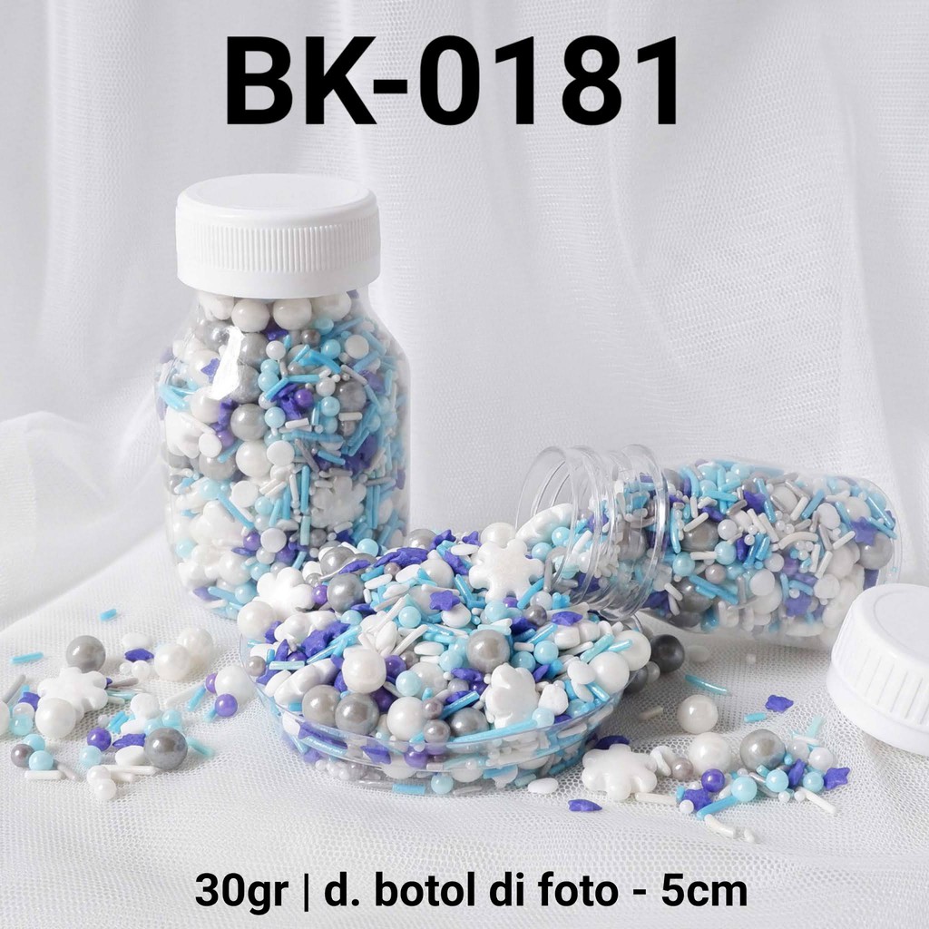 

BK-0181 Sprinkles sprinkle sprinkel 30gr 30 gram mix biru abu abu yamama baking grosir murah sprinkles cake dekorasi mutiara trimit decoration story sprinklestory sprinklesstory sprinkle story yamama baking