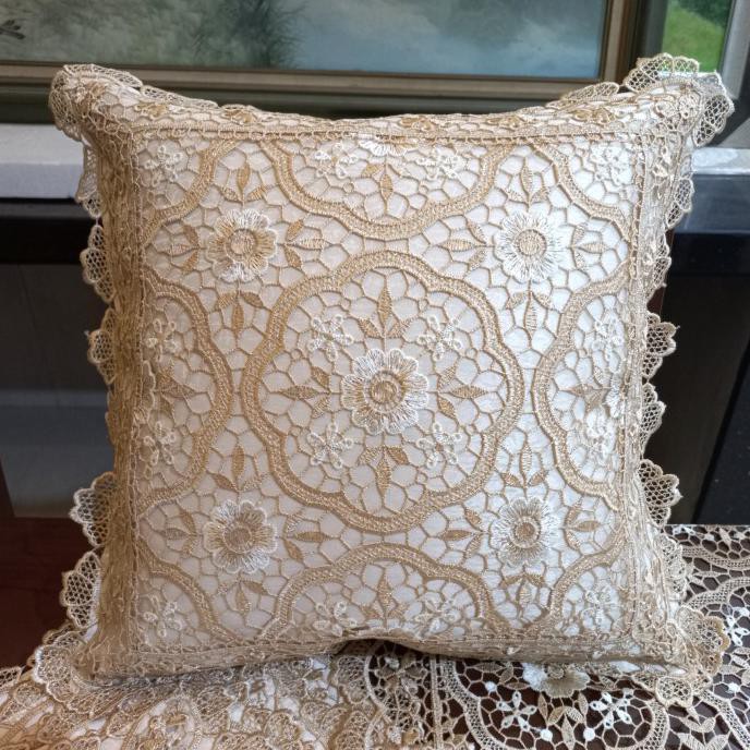 BEST Sarung Bantal Kursi Sofa Mewah Set Bordir Organdi Import Mewah