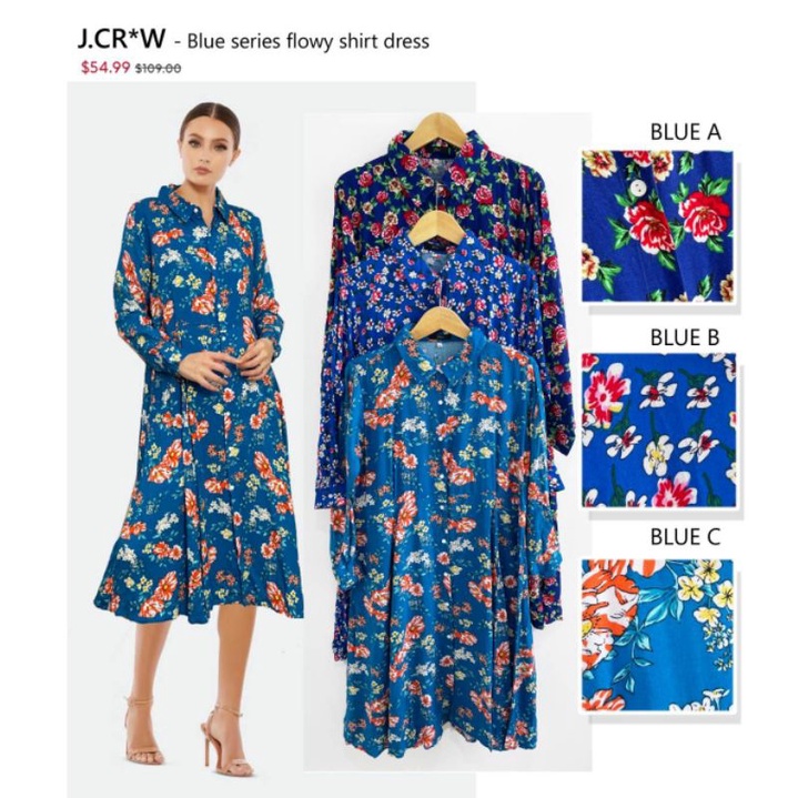 Jcr*w flora series longsleveed shirt dress