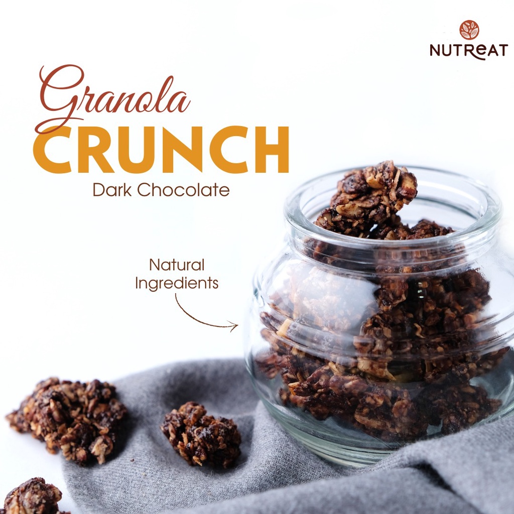 NUTREAT GRANOLA CRUNCH 100GR DARK CHOCOLATE HONEY | SNACK CEMILAN SEHAT