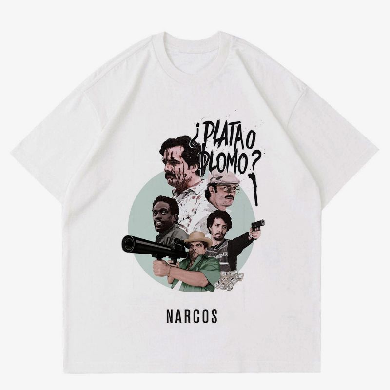 KAOS BAJU VINTAGE NARCOS | T-SHIRT PABLO ESCOBAR| KAOS PUTIH TERLARIS