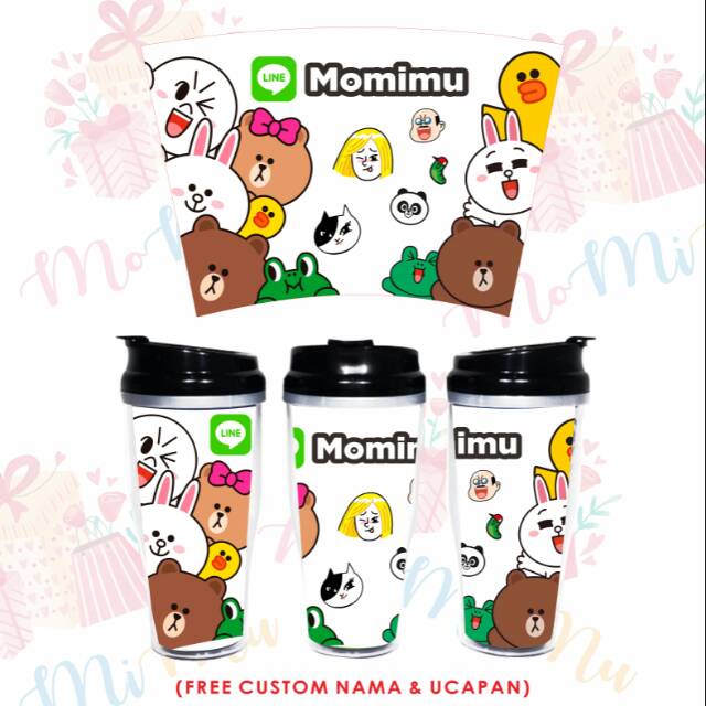 

Tumbler Souvenir/Kado/Merchandise Custom Nama Karakter Line B