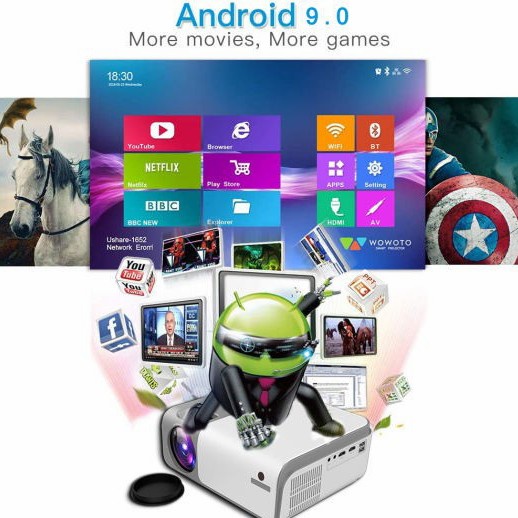 PROJECTOR CHEERLUX C50 ANDROID WIFI FULL HD 4000LUMENS 1080P FREE HDMI CABLE