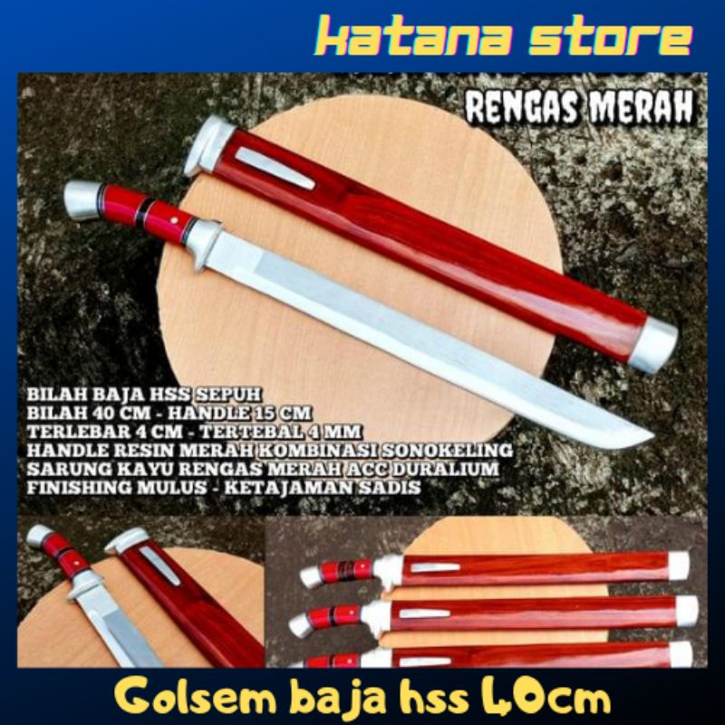 PISAU SEMBELIH CUSTOM BAJA HSS 40CM FULL KAYU RENGAS SUPER TAJAM
