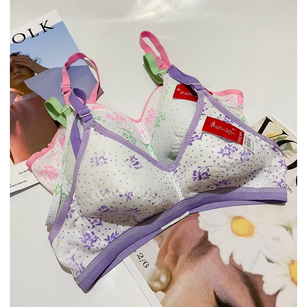 RC Bodyfit Bh Sport/Bh Remaja Bodifit/Bra Remaja Motif Busa Tipis Tanpa Kawat Size 32-36