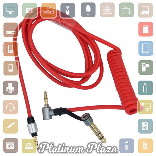 Aux Audio Cable Pro Detox 3.5 and 6.5 mm Male to Male - Red`60TZGN-