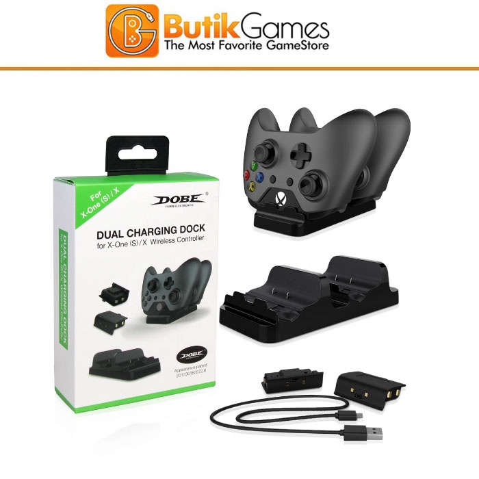 Dobe TYX 532 Battery Baterai &amp; Dual Charging Charger Dock Stick XBOX ONE S/X Controller