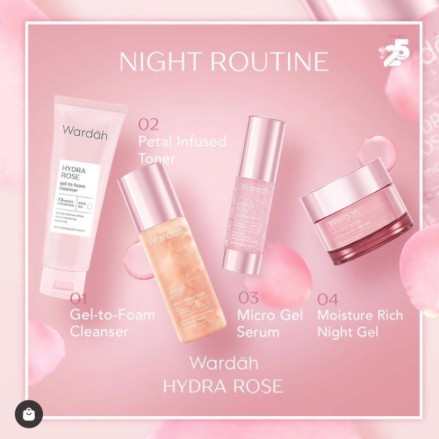 Wardah Hydra Rose Series | Cleanser Toner Serum Day Night Cream Hydrarose