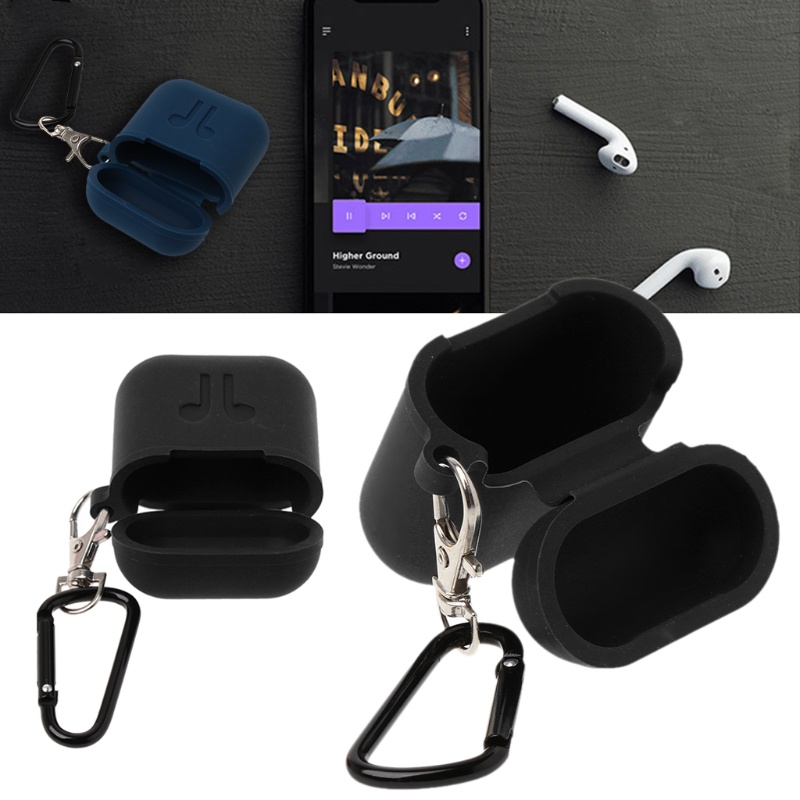 Vivi Soft Case AirPods Apple Earphone Bluetooth Wireless Anti Hilang Bahan Silikon Dengan Carabiner