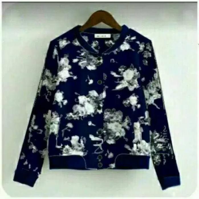 Jaket Bomber Motif Bunga