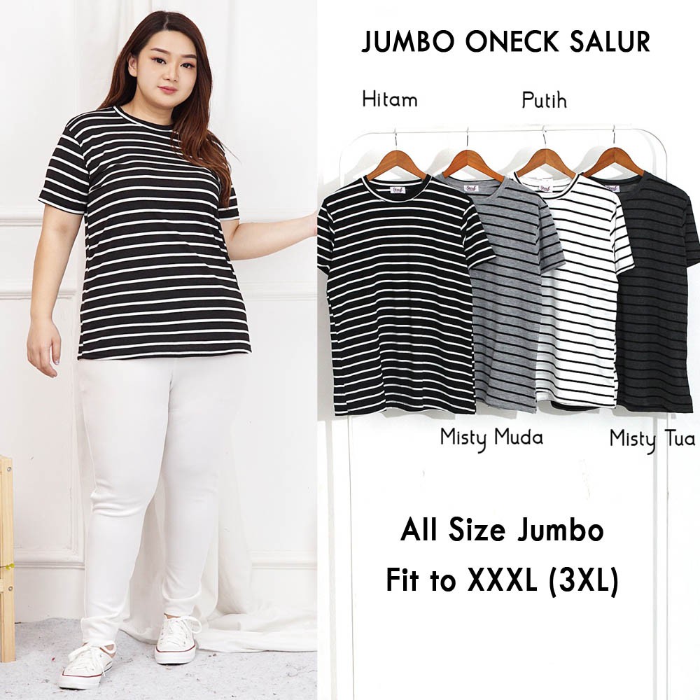 BIGCLO - (COD) Kaos O-Neck Wanita Jumbo Basic Polos Baju Atasan Oneck Cewek Big Size