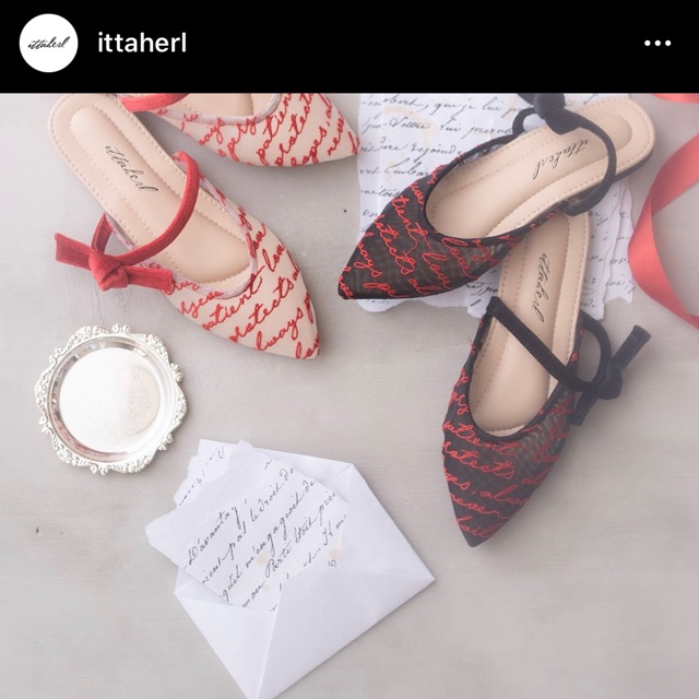 Ittaherl Love Letter Slipper Ink Size 38