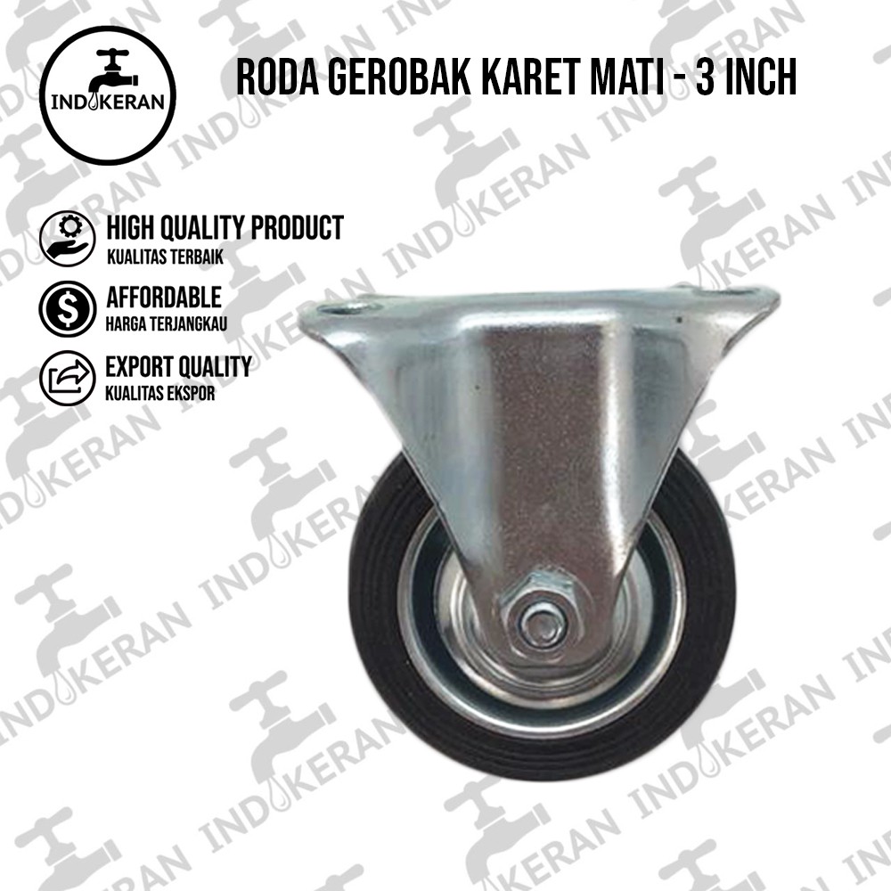 INDOKERAN - Roda Gerobak Karet Mati - 3 Inch