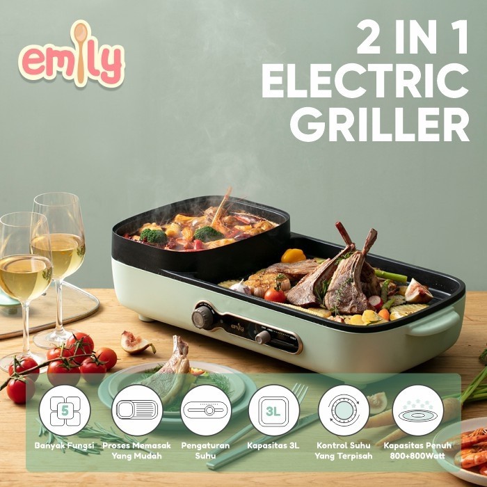 Makassar ! Electric Grill 2 in 1 EMILY 3 Liter EHP 11201