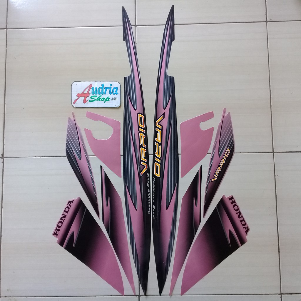 Stiker Striping Motor Honda Vario 110 2006 Hitam-Pink