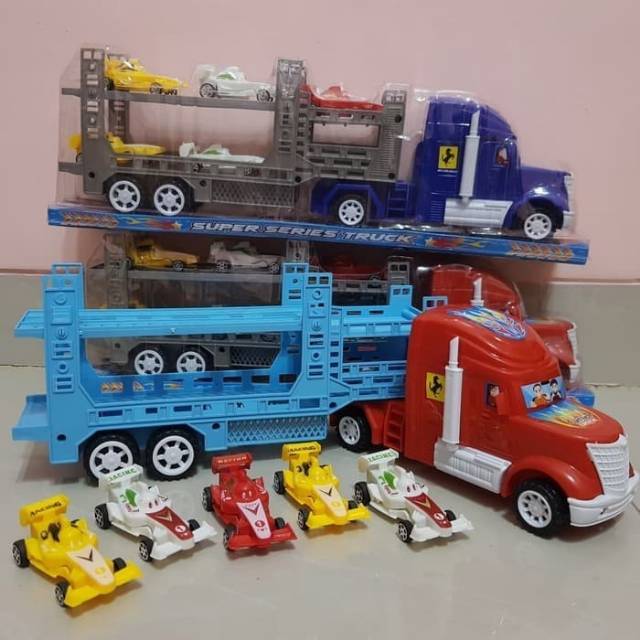 Mainan Truk Angkut Mobil Formula 1 Besar Mobil Truck Hauler Tarik Anak