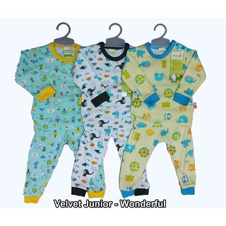  Velvet  Junior  Setelan Baju Tidur Piyama Bayi Anak Kaos  