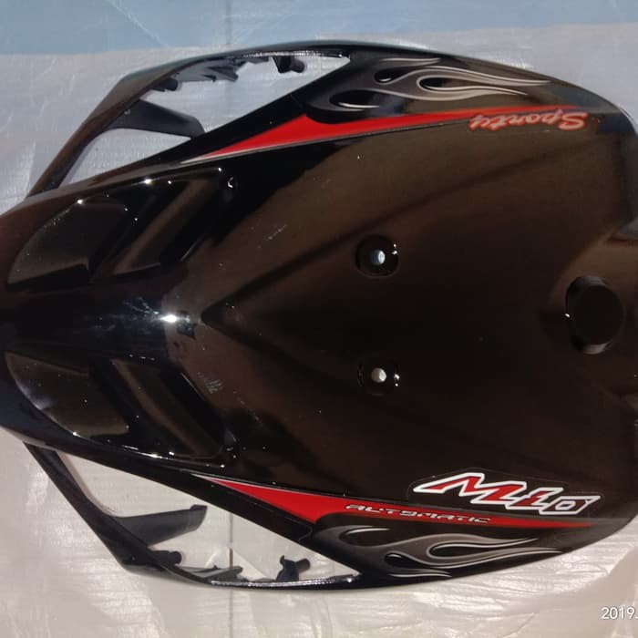 Tameng depan mio sporty hitam striping api