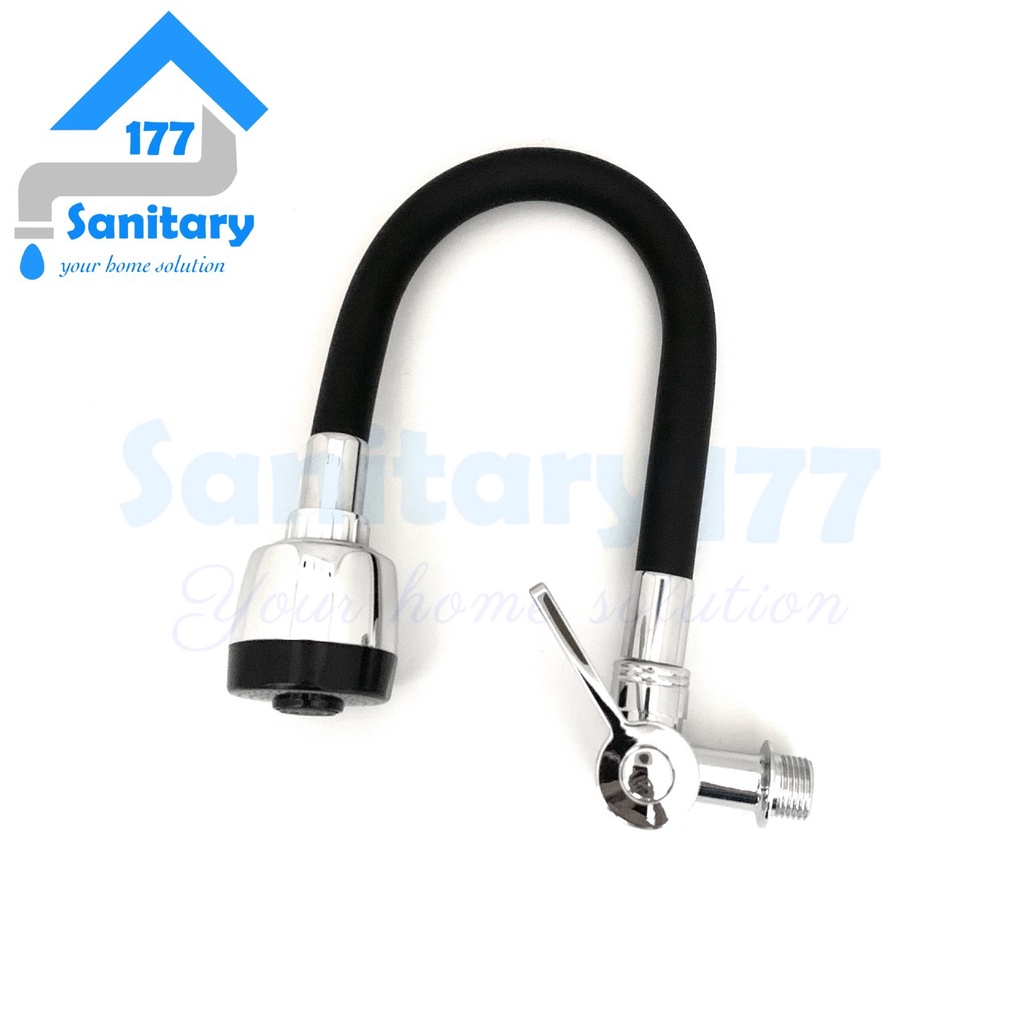 Kran sink angsa TEMBOK Fleksibel Minimalis HITAM 209B-Keran Air sink wastafel  Cuci Piring stainless FLEXIBLE Black dapur kitchen faucet /T54