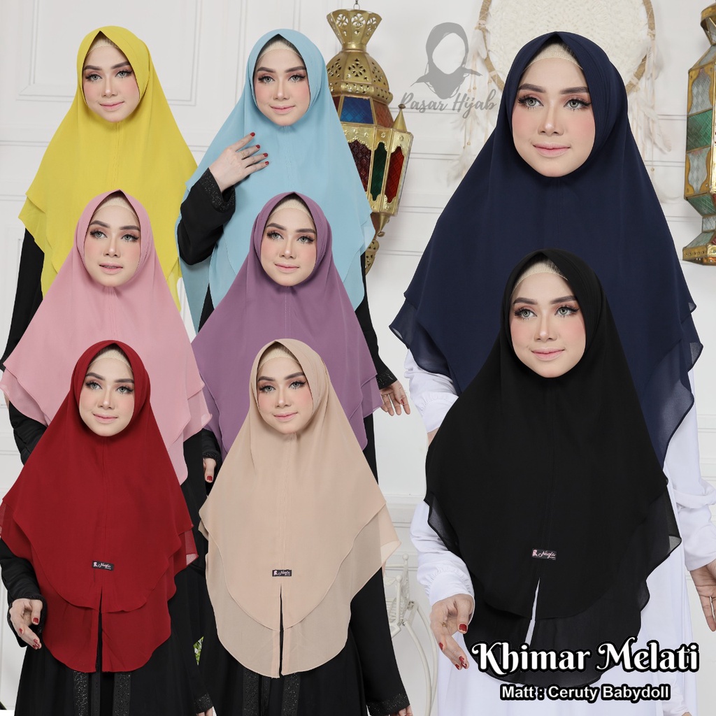 Khimar Melati Ceruty Babydoll Original By Nayla Hijab Kerudung Ceruty Jumbo Pasar Hijaa'b