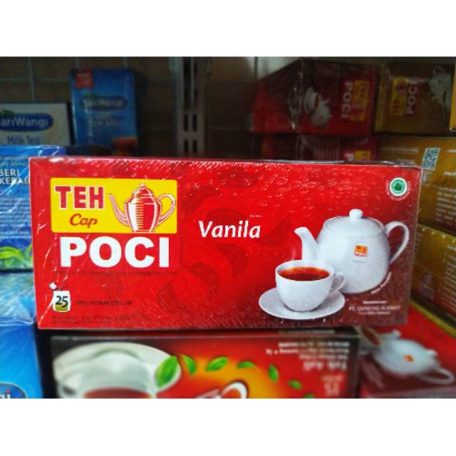 

Teh Cap Poci Vanila - Teh Hitam Celup | 1 Pak 50gr isi 25 Kantong Teh