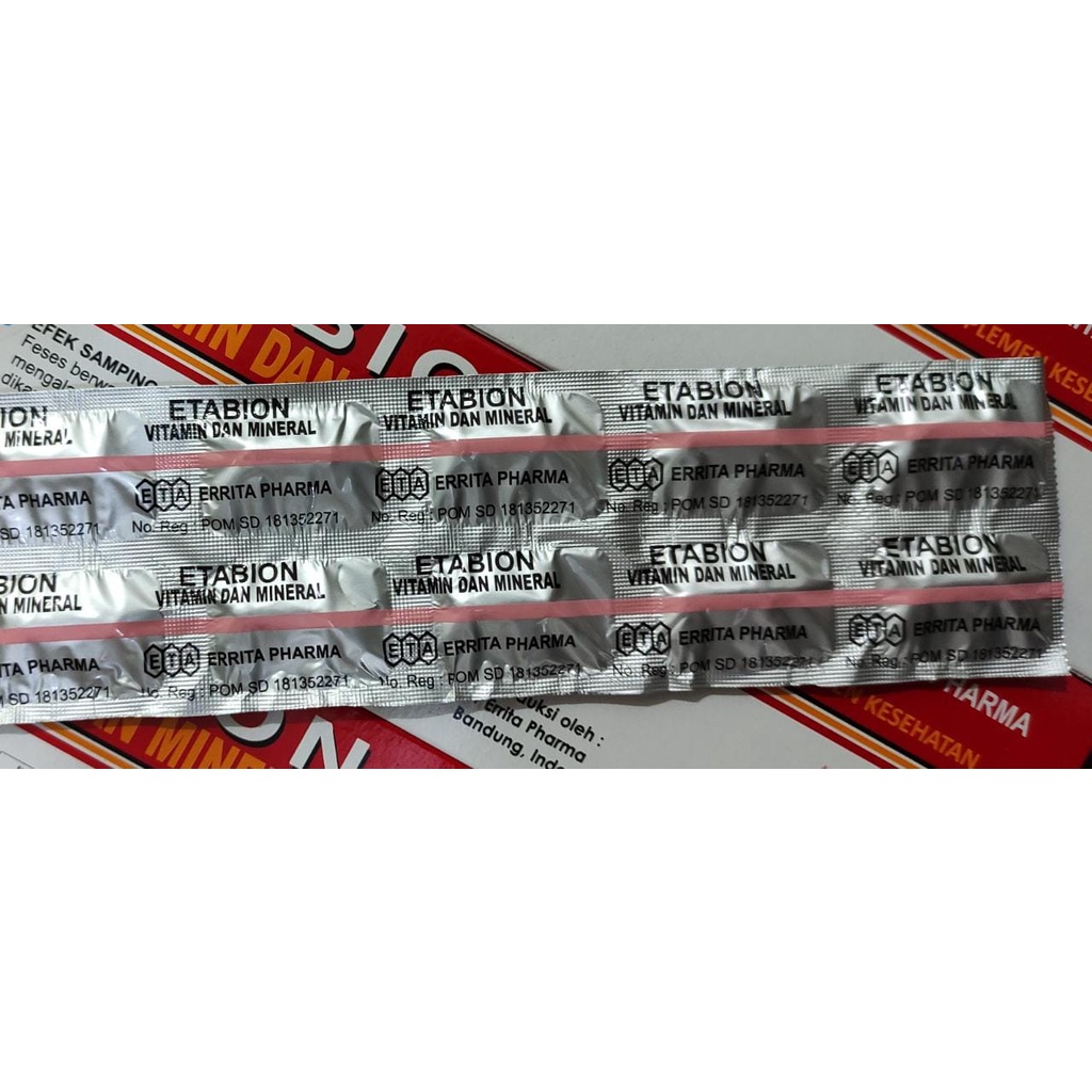 Etabion Box 100 Kapsul / Vitamin Penambah Darah / Meningkatkan produksi Sel Darah di Tubuh