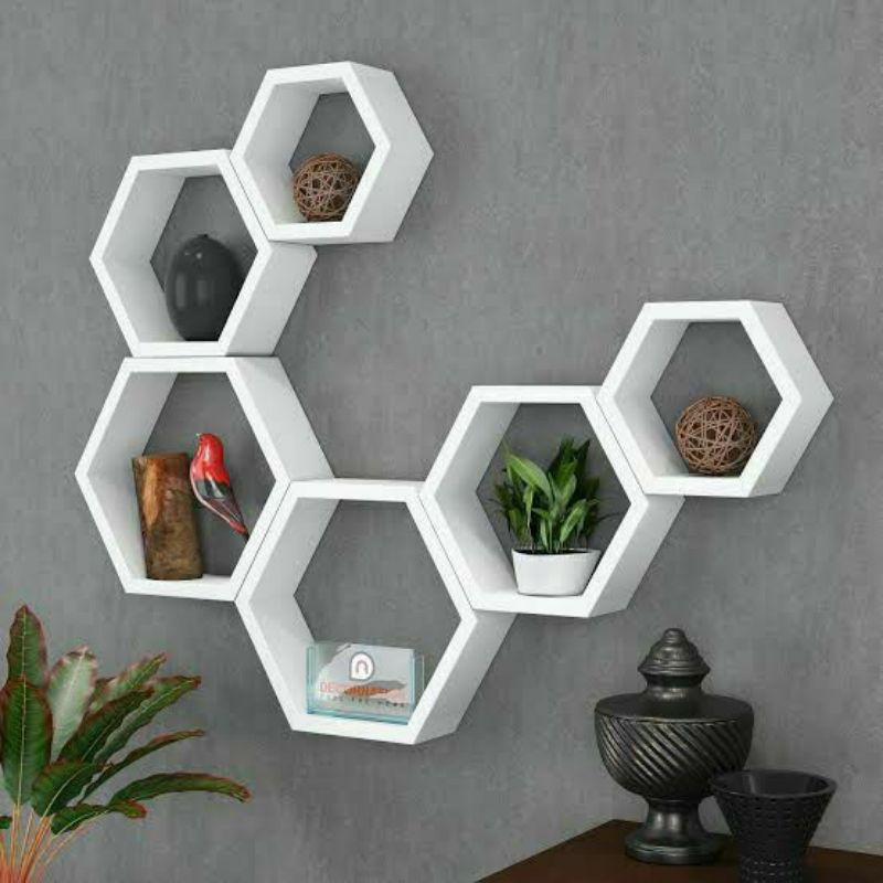 Rak Dinding Minimalis Serbaguna Sudut Tempel Kayu Pojok Buku Susun Perlengkapan Dapur Hiasan Model R