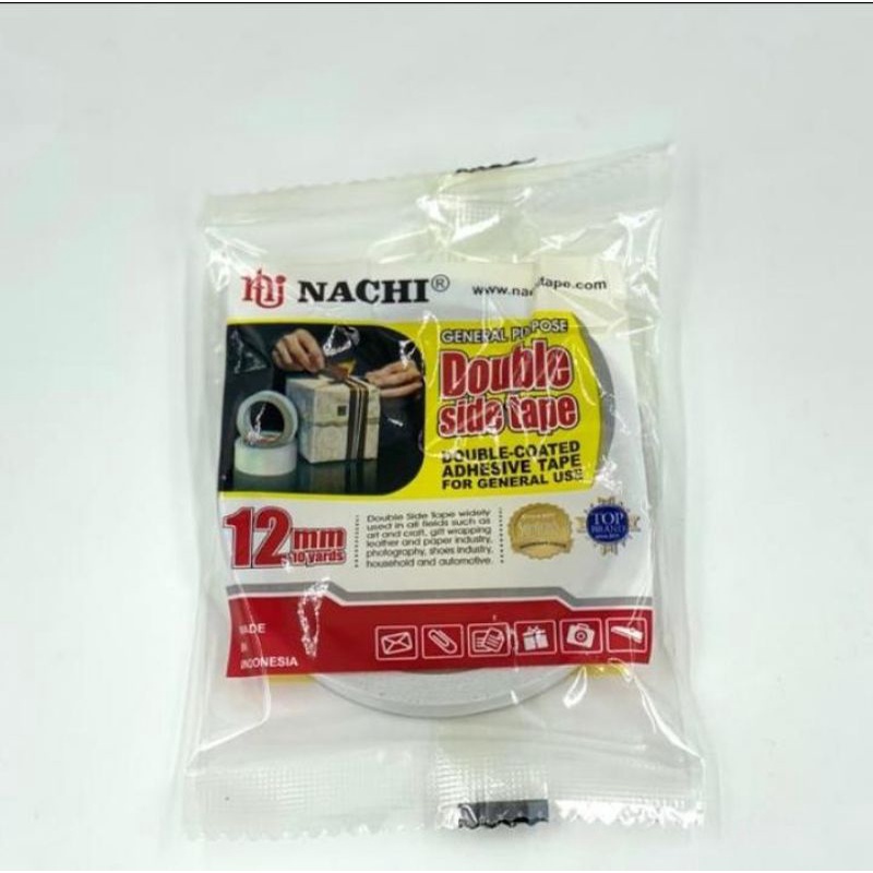 

Isolasi Selotip 2 Sisi Double Side Tape Nachi 1/2Inch,12 mm & 1inch, 24 mm x 10 Yard