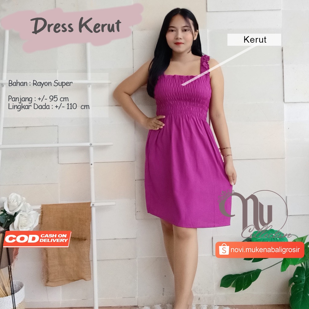 DRESS KERUT PENDEK POLOS