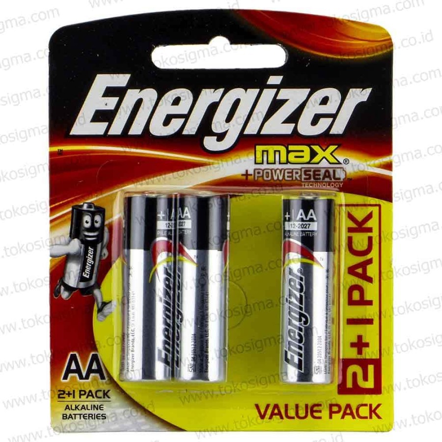 2 PCS ENERGIZER MAX POWER SEAL E91 BATERAI ALKALINE 1.5V AA LR6 ISI 3