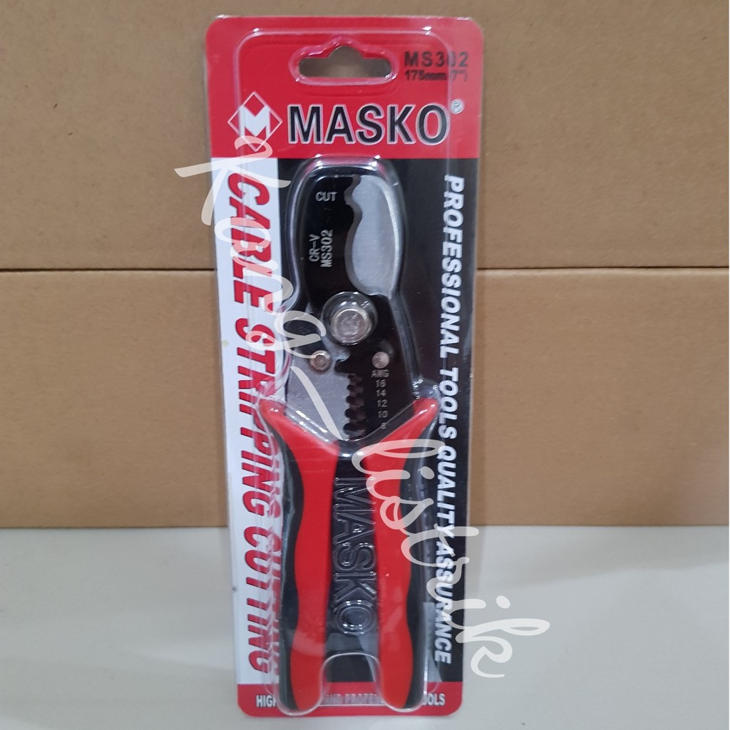 MASKO TANG KUPAS KABEL / POTONG MERAH 302 CUTTER PLIER KABEL WIRE