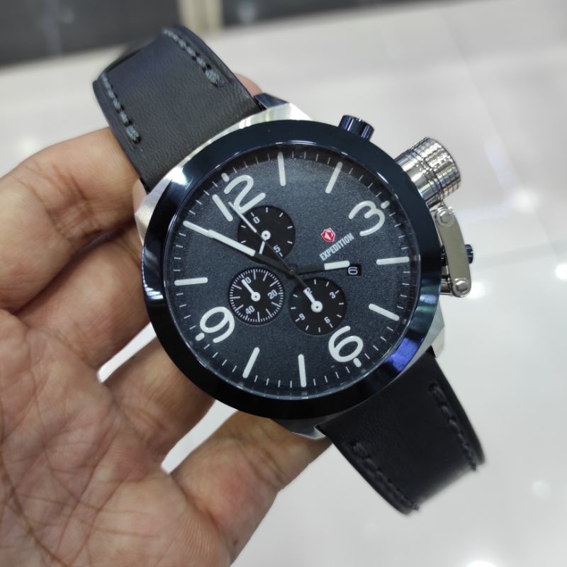 JAM TANGAN PRIA EXPEDITION E 6339 NEW E6339 TALI KULIT ORIGINAL MCLTUBU